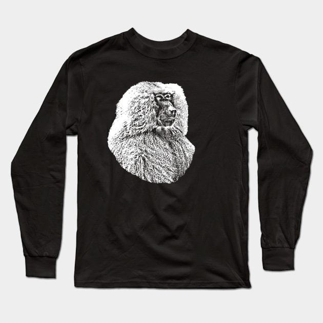 Baboon Long Sleeve T-Shirt by Guardi
